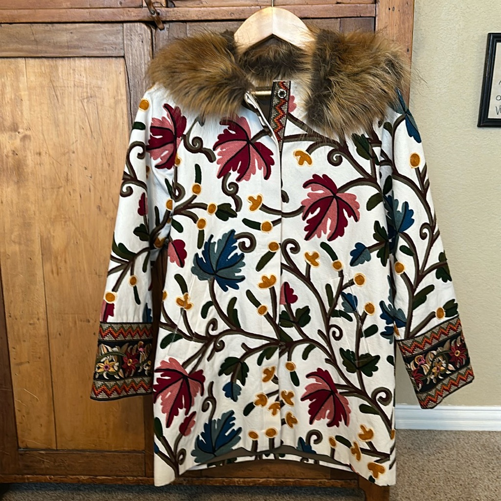 Twelfth Street By Cynthia Vincent For Anthropologie Embroidered Coat